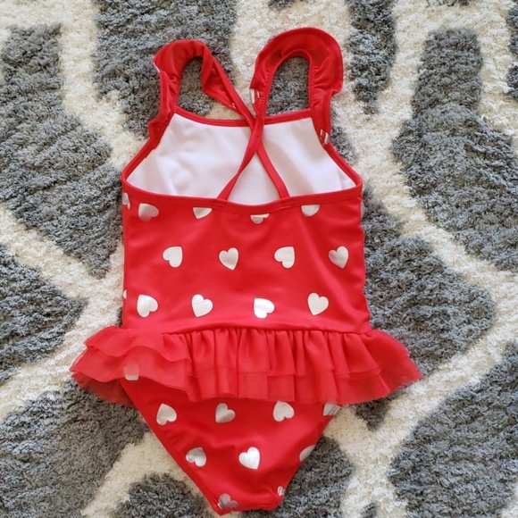 Gymboree - Hearts print swimsuit 3T - Picture 2 of 5